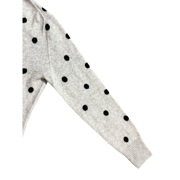 J.Crew 100% Cashmere Gray Sweater Black Polka Dot Women’s Sz XS - Picture 8 of 10